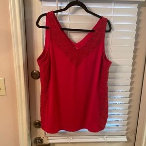 Lane Bryant Red Lace Tank Top 18/20